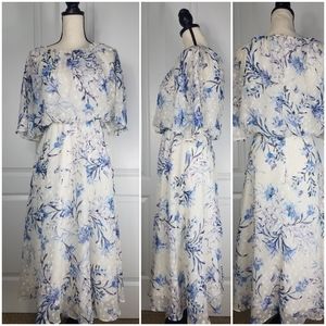 Maison Tara Floral Cape Midi Dress Sz 4